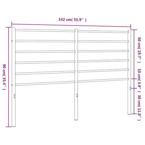 Sengegavl 135 cm metal hvid