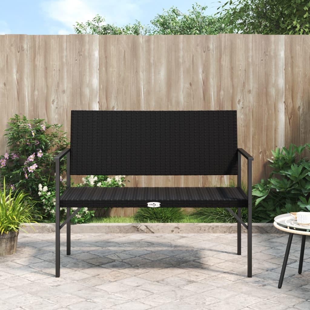 2-personers havebænk polyrattan sort