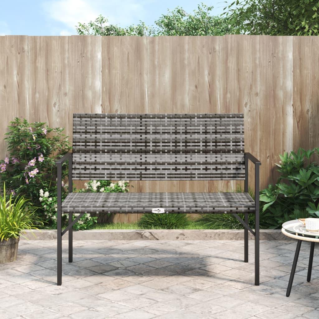 2-personers havebænk polyrattan grå