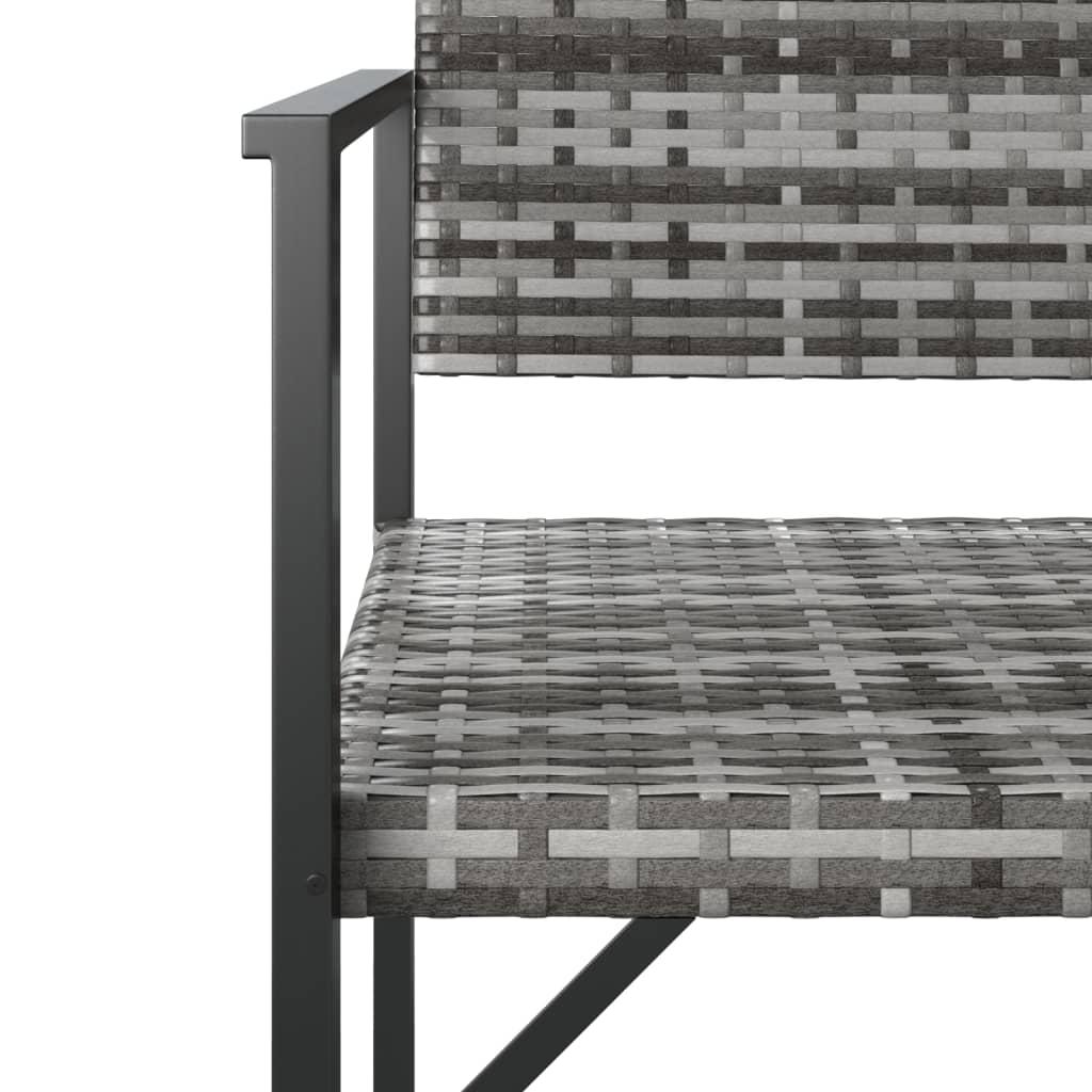2-personers havebænk polyrattan grå