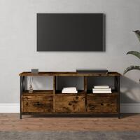 Tv-bord 102x33x45 cm konstrueret træ og jern røget egetræsfarve