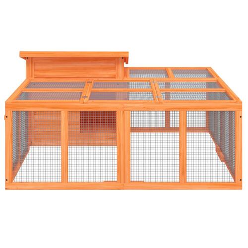Kaninbur 144x123x67,5 cm massivt fyrretræ brun