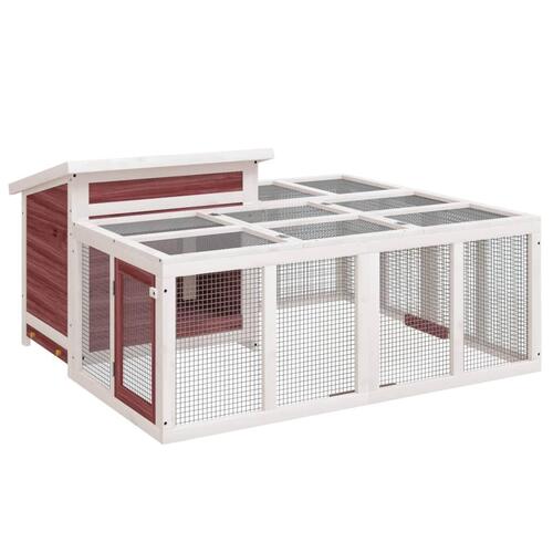 Kaninbur 144x123x67,5 cm massivt fyrretræ mokkafarvet