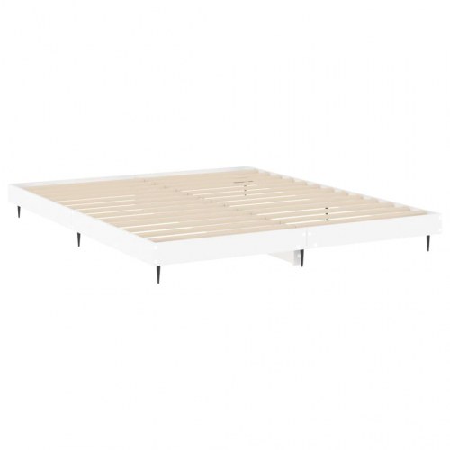 Sengestel 150×200 cm i hvidt konstrueret træ