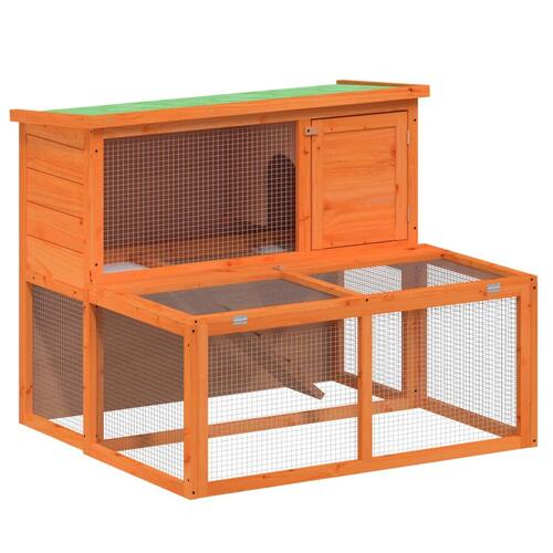 Kaninbur 102x90x84,5 cm massivt fyrretræ brun