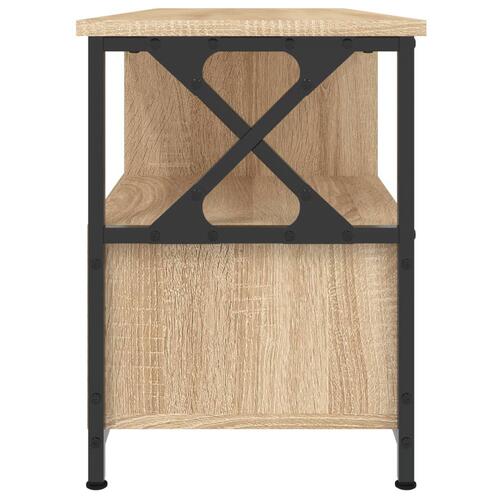 Tv-bord 102x33x45 cm konstrueret træ og jern sonoma-eg