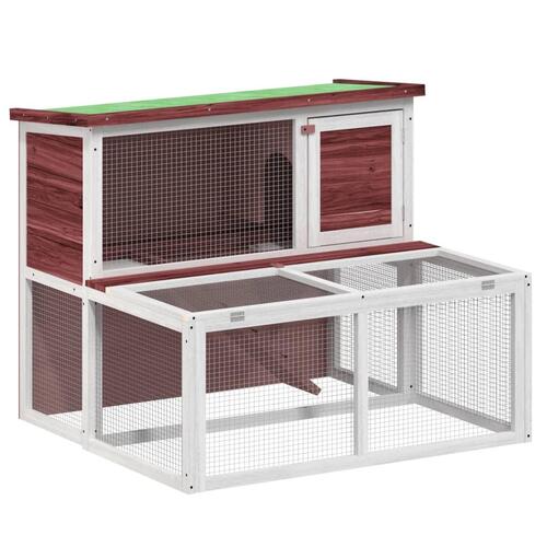 Kaninbur 102x90x84,5 cm massivt fyrretræ mokkafarvet