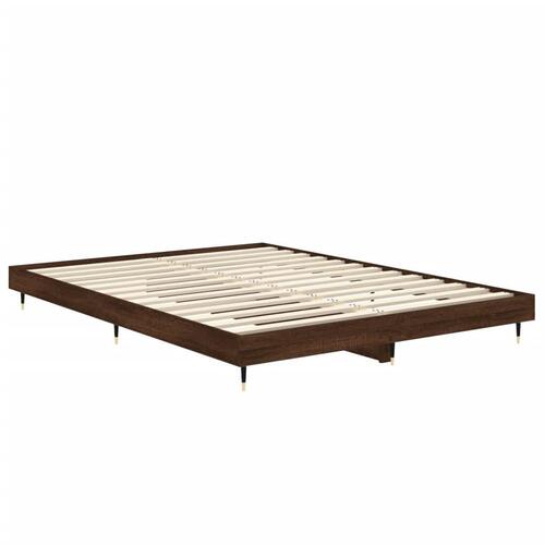 Sengestel 135x190 cm konstrueret træ brun eg