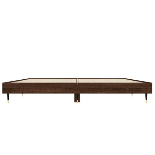 Sengestel 135x190 cm konstrueret træ brun eg