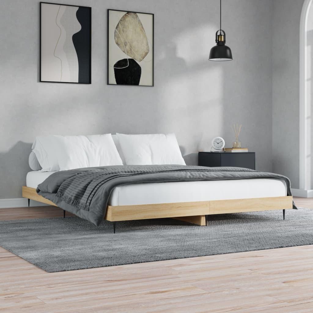Sengeramme 150x200 cm uden madras konstrueret træ sonoma-eg