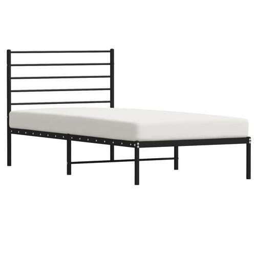 Sengeramme med sengegavl 80x200 cm metal sort