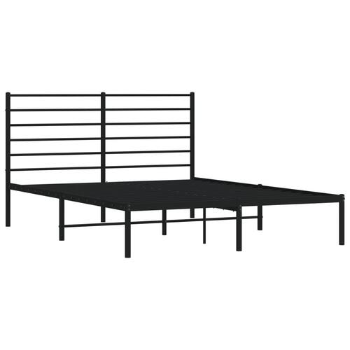 Sengeramme med sengegavl 120x200 cm metal sort