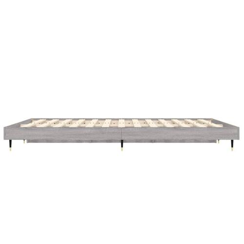 Sengestel 135x190 cm konstrueret træ grå sonoma-eg