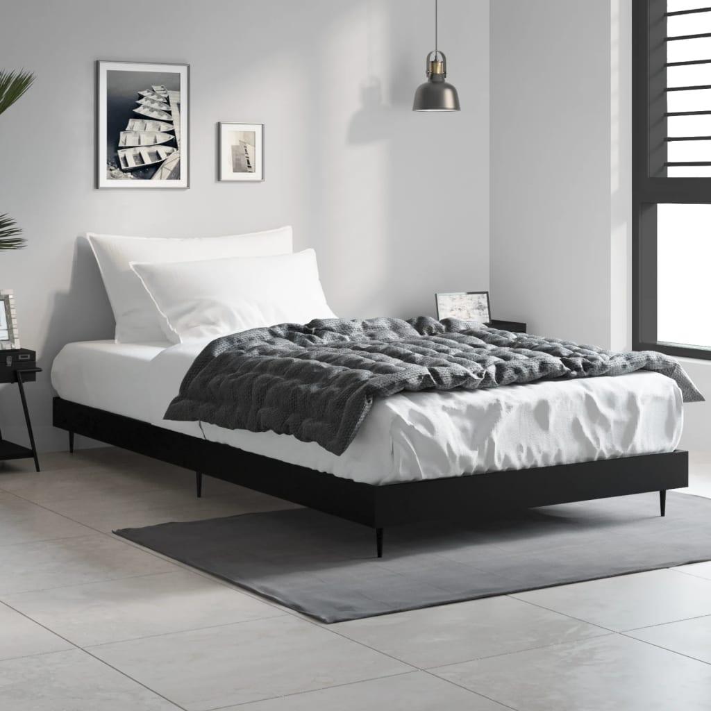 Sengeramme 100x200 cm konstrueret træ sort