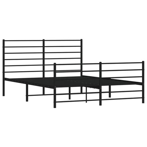 Sengeramme med sengegavl og fodgærde 120x190 cm metal sort
