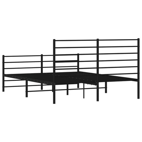 Sengeramme med sengegavl og fodgærde 120x190 cm metal sort