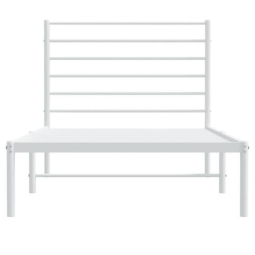 Sengeramme med sengegavl 90x200 cm metal hvid