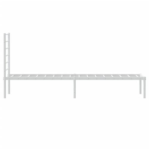 Sengeramme med sengegavl 90x200 cm metal hvid