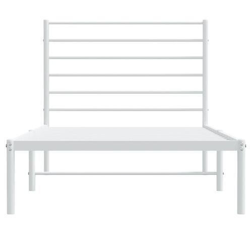 Sengeramme med sengegavl 100x190 cm metal hvid