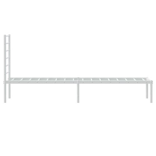Sengeramme med sengegavl 100x190 cm metal hvid