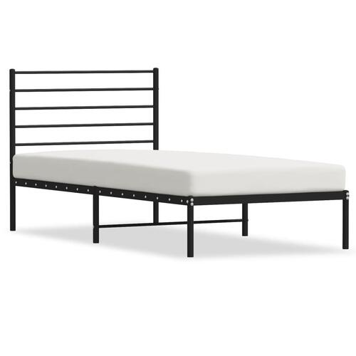 Sengeramme med sengegavl 90x190 cm metal sort