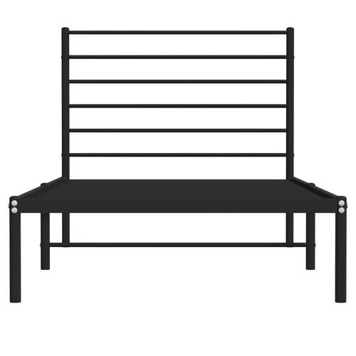 Sengeramme med sengegavl 90x190 cm metal sort