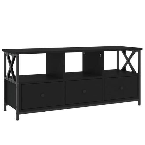 Tv-bord 102x33x45 cm konstrueret træ og jern sort