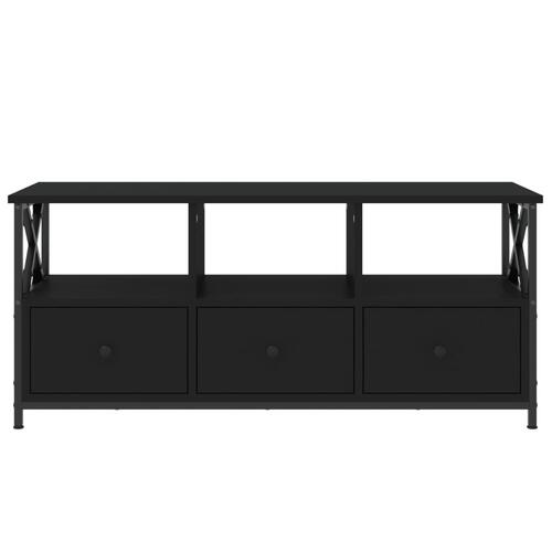 Tv-bord 102x33x45 cm konstrueret træ og jern sort