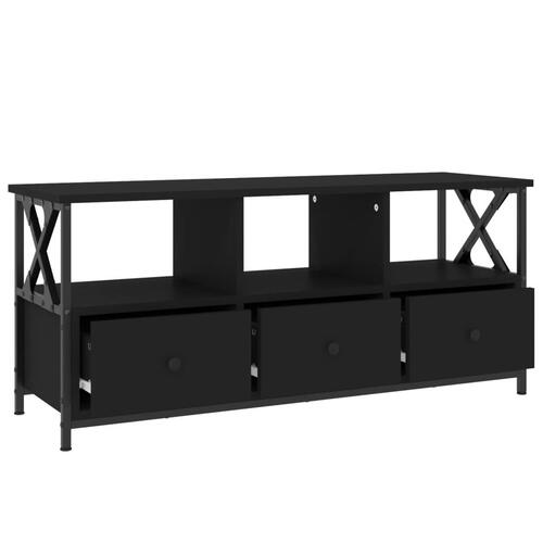 Tv-bord 102x33x45 cm konstrueret træ og jern sort