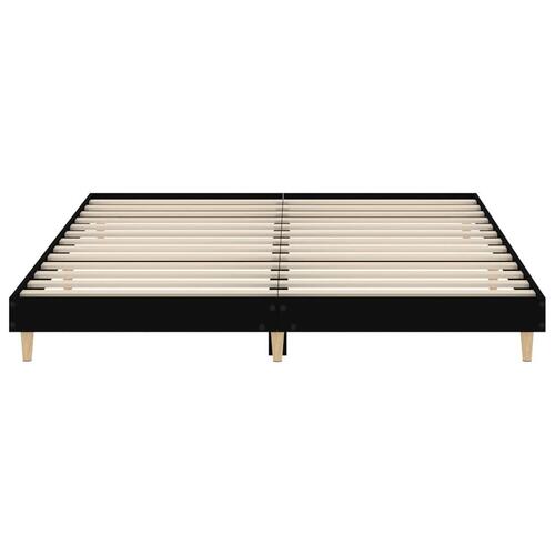 Sengestel 180x200 cm konstrueret træ sort