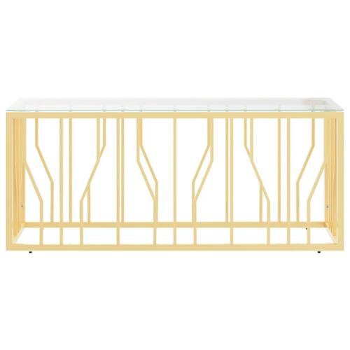 Sofabord 110x45x45 cm rustfrit stål og glas
