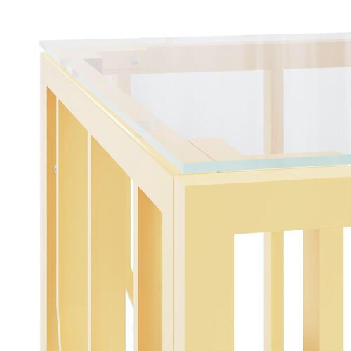Sofabord 110x45x45 cm rustfrit stål og glas
