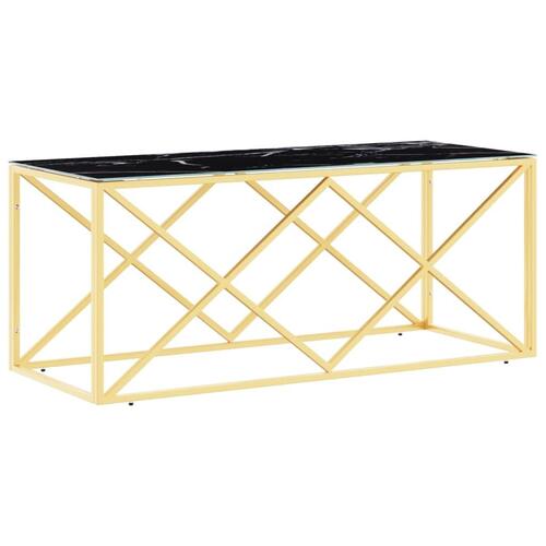 Sofabord 110x45x45 cm rustfrit stål og glas