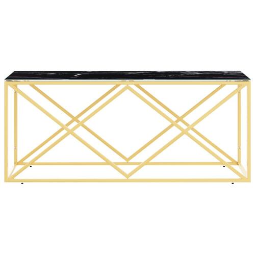 Sofabord 110x45x45 cm rustfrit stål og glas