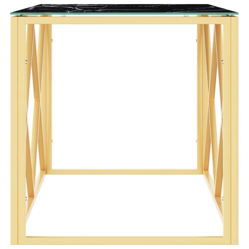 Sofabord 110x45x45 cm rustfrit stål og glas