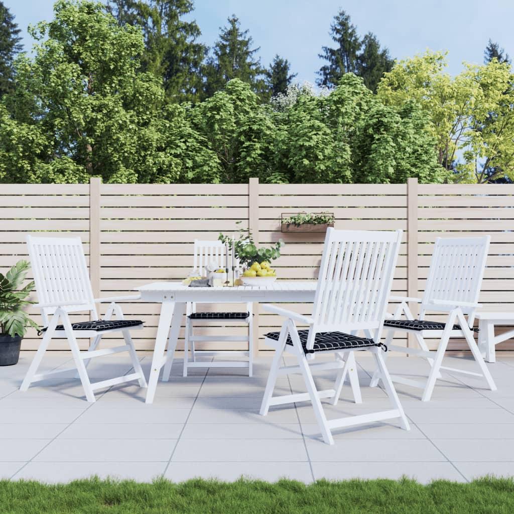 Hynder til havestol 4 stk. 50x50x3 cm stof ternet sort billede