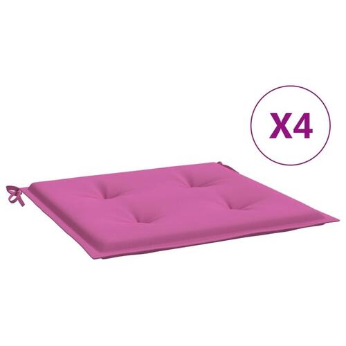 Hynder til havestol 4 stk. 50x50x3 cm stof pink