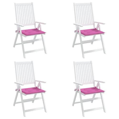Hynder til havestol 4 stk. 50x50x3 cm stof pink