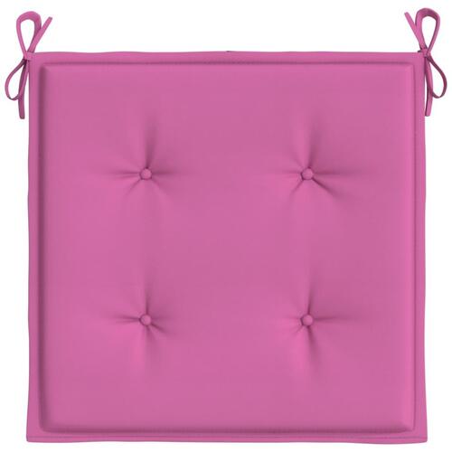 Hynder til havestol 4 stk. 50x50x3 cm stof pink