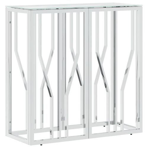 Konsolbord 70x30x70 cm rustfrit stål og glas