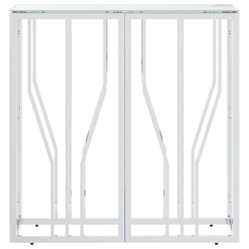 Konsolbord 70x30x70 cm rustfrit stål og glas