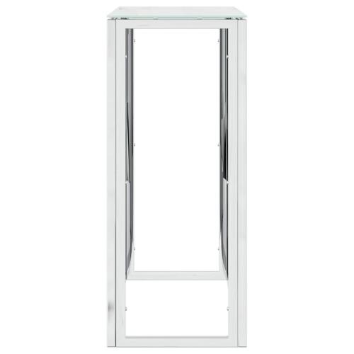 Konsolbord 70x30x70 cm rustfrit stål og glas