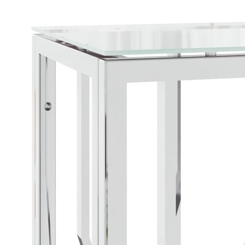 Konsolbord 70x30x70 cm rustfrit stål og glas