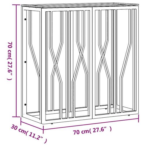 Konsolbord 70x30x70 cm rustfrit stål og glas