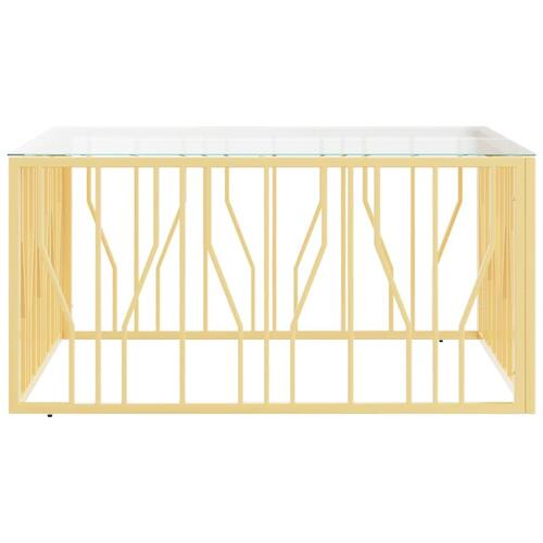 Sofabord 100x100x50 cm rustfrit stål og glas