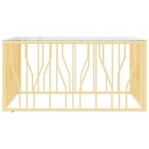 Sofabord 100x100x50 cm rustfrit stål og glas