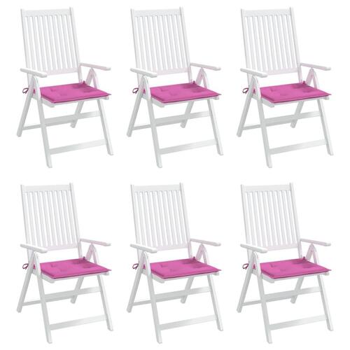 Hynder til havestol 6 stk. 40x40x3 cm stof pink