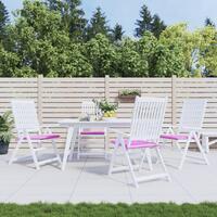 Hynder til havestol 4 stk. 40x40x3 cm stof pink