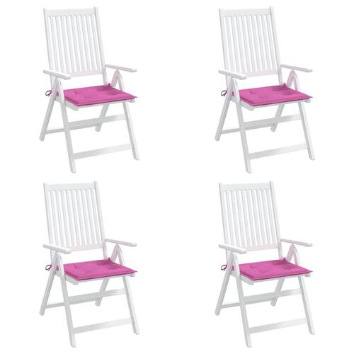 Hynder til havestol 4 stk. 40x40x3 cm stof pink