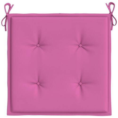 Hynder til havestol 4 stk. 40x40x3 cm stof pink
